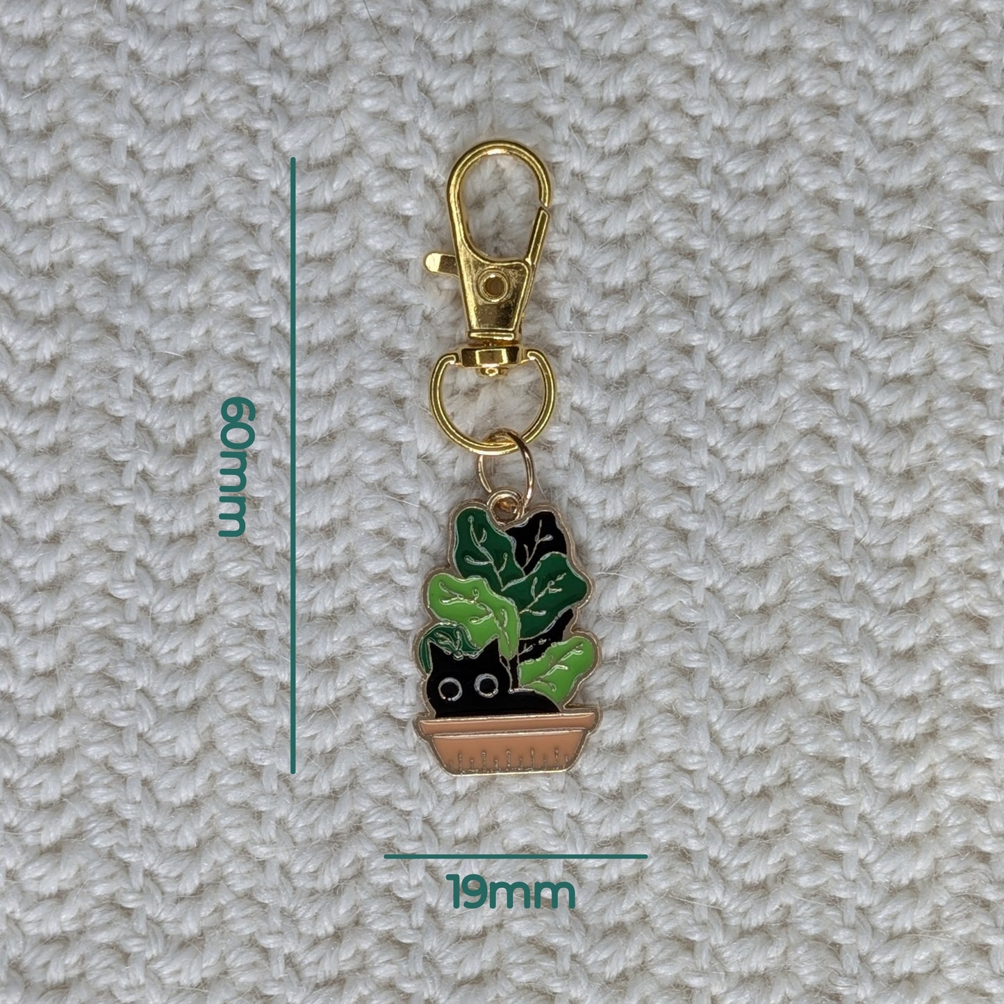 Marqueur de maille Chat & Plante – Crochet, Tricot & Porte-clés