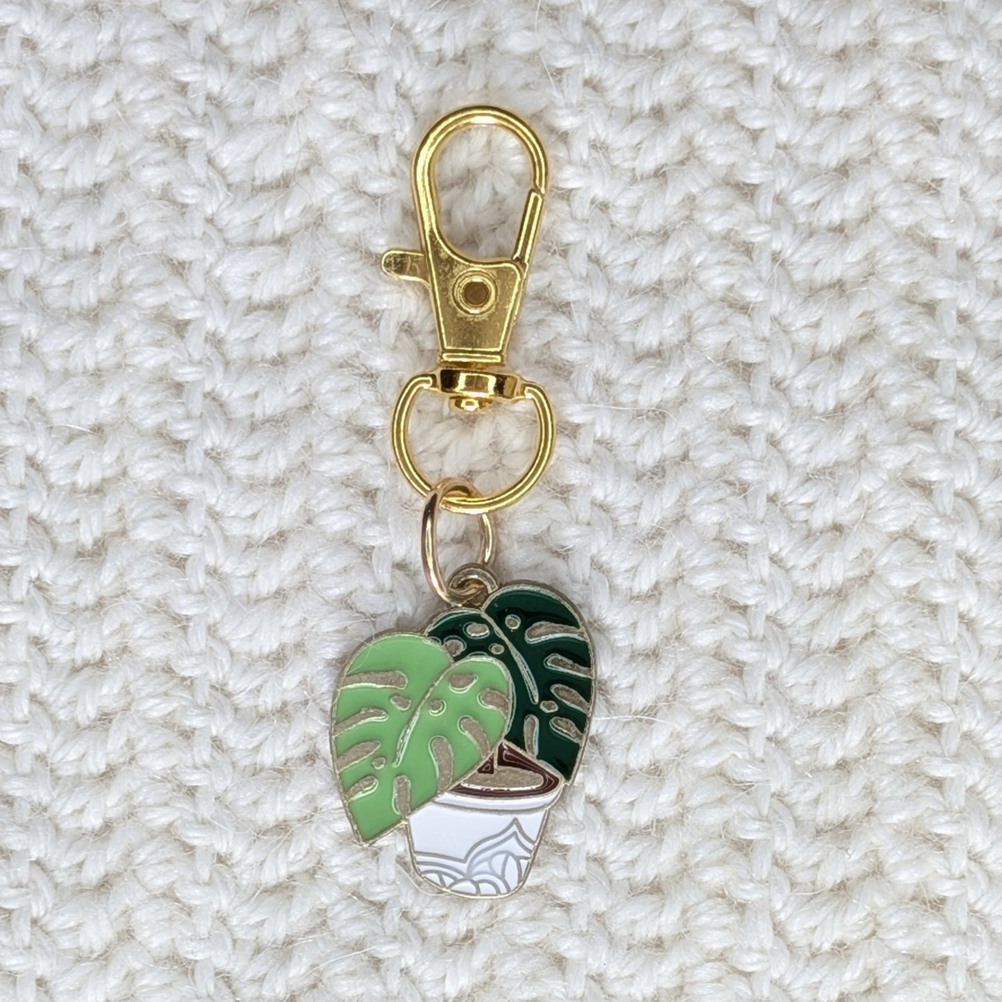 Marqueur de maille Monstera en pot – Crochet, Tricot & Porte-clés